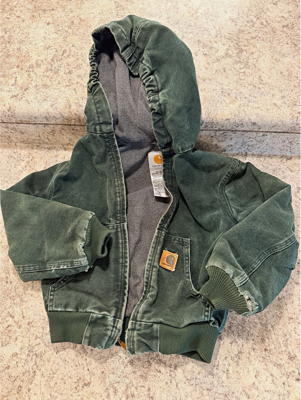 Vintage May 2005 Carhartt YYJ160 Sandstone Duck Active Jacket in Rare Spruce Gre